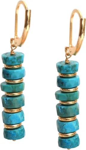 Miniatura 18 de Pendientes colgantes de cuentas naturales ligeros hechos a mano con cristales de joyería hipoalergénica sin manchas chapados en oro, joyería