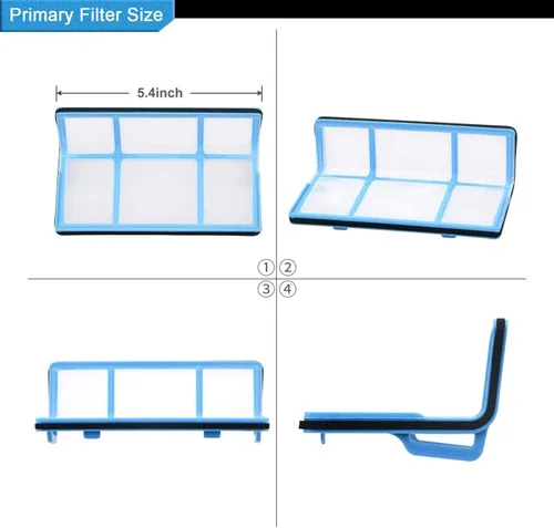 Miniatura 2 de Piezas de repuesto para aspiradora robótica ILIFE V3 V3s V5 V5s Pro, kit de accesorios incluye 1 filtro primario y 8 cepillos laterales y 8 filtros