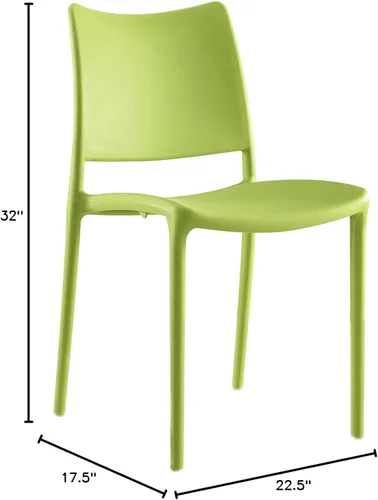 Miniatura 3 de Modway Hipster contemporáneo moderno moldeado plástico apilable silla de comedor en verde