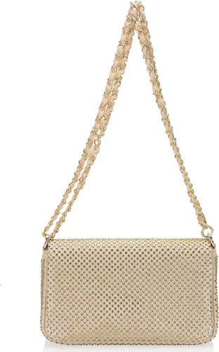 Miniatura 3 de Dexmay - Bolso clásico de cristal con solapa para fiesta, bolso de mano con diamantes de imitación