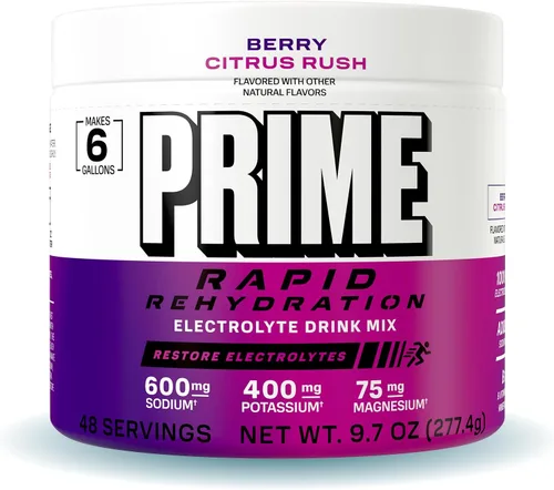 Miniatura 11 de Prime Rapid - Mezcla de electrolitos de rehidratación en polvo, cereza oceánica, sin azúcar, con sodio, potasio, magnesio y vitaminas B para reponer