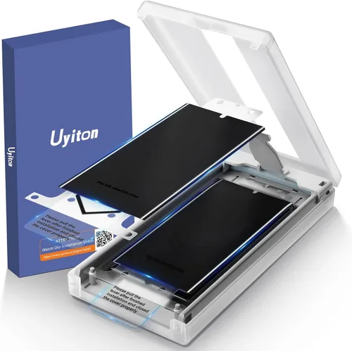 Uyiton Protector de pantalla de privacidad para Samsung Galaxy S23 Ultra/S22 Ultra, [soporte ultrasónico de huellas dactilares] [sin burbujas]