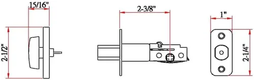 Miniatura 2 de Design House 702621 - Cerrojo de seguridad de 2-3/8 pulgadas con botón de giro interior, bronce cepillado