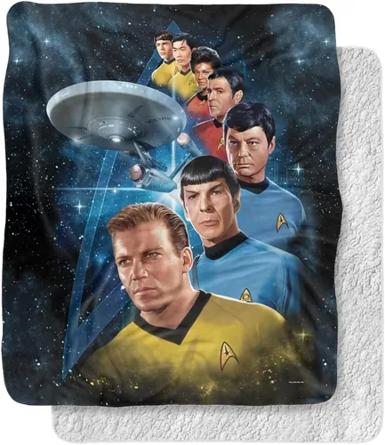 Star Trek - Manta de 50 x 60 pulgadas, manta de sherpa de tacto sedoso de Among The Stars, manta supersuave