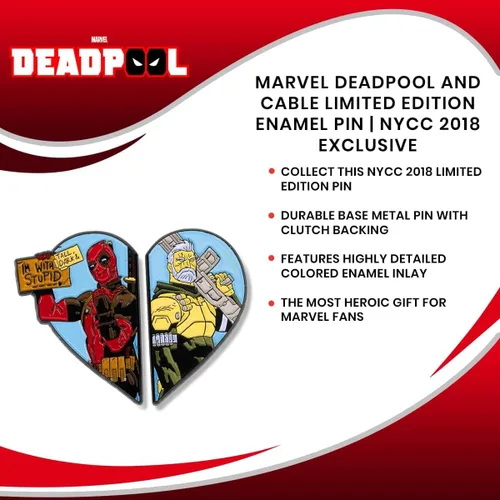 Miniatura 6 de Marvel Comics Deadpool and Cable - Pin esmaltado de edición limitada Exclusivo NYCC 2018 Insignia de broche de metal, Wade Wilson y Nathan Summers