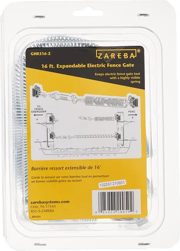 Miniatura 5 de Zareba GHKS16-Z - Kit de puerta de resorte para vallas eléctricas, altamente visible, contiene 1 manija de puerta de plástico, 1 resorte, 2
