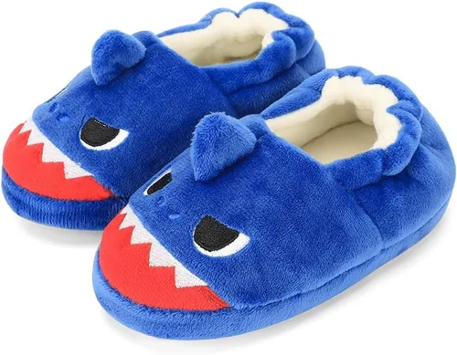 KAKU NANU Pantuflas para niños pequeños con dibujos animados de animales, para niñas y niños, cálidas, de forro polar, para el hogar