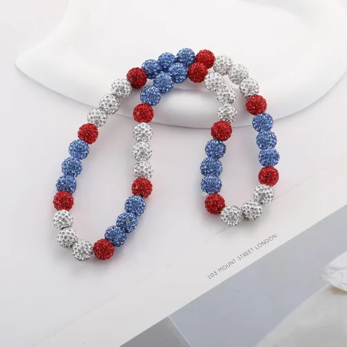 Miniatura 7 de SKQIR Collar de Cuentas de Béisbol para Hombres Bling Accesorios de Goteo de Béisbol con Diamantes de Imitación Brillantes para Hombres Colección