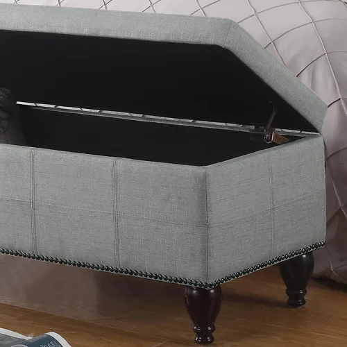 Miniatura 6 de Rosevera Berta - Parte superior tapizada de poliéster con cabeza de clavo rectangular para sala de estar, reposapiés, dormitorio, entrada, banco