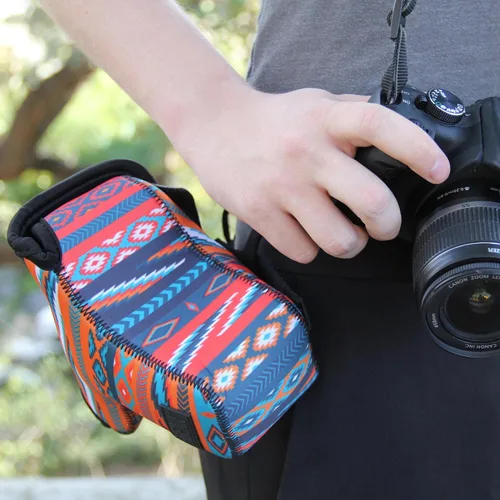 Miniatura 5 de USA GEAR - DSLR estuche/funda para cámara con almacenamiento de accesorios con cierre, flexible y pasador para cinturón de neopreno, compatible