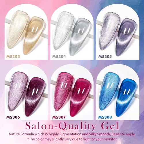 Miniatura 2 de Juego de esmaltes de uñas de gel 9D Cat Eye, esmalte de gel magnético con efecto cielo estrellado, esmalte de gel de ojo de gato con LED UV, kit