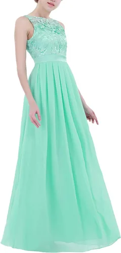Miniatura 2 de Hularka Vestido largo de gasa de encaje floral para mujer