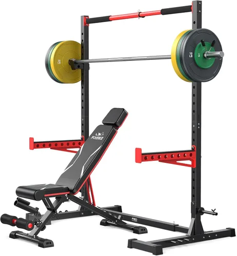 Miniatura 17 de FLYBIRD SR1 - Estante para sentadillas con barra de dominadas, estante de potencia multifuncional ajustable, soporte de sentadillas de ancho