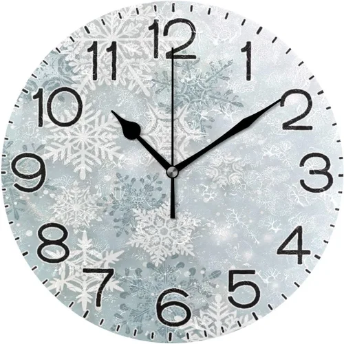 Miniatura 23 de ALAZA Reloj de pared cardenal de pájaro rojo de invierno, funciona con pilas, sin tictac, de cuarzo, analógico, rústico, rústico, reloj redondo