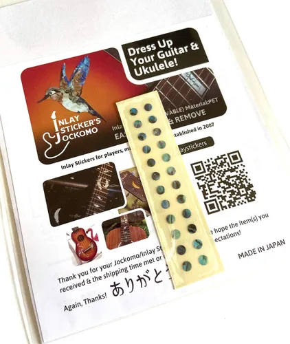 Adhesivos de incrustación para marcadores de diapasón de guitarras y bajo - 0.32 cm Pequeñas marcas laterales en forma de punto - Abulón azul
