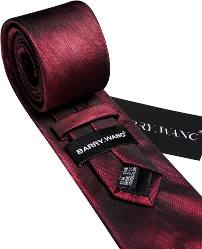 Miniatura 357 de Barry.Wang Juego de corbatas para hombre, corbata de seda a rayas, tejido a cuadros, gemelos formales, negocios, boda