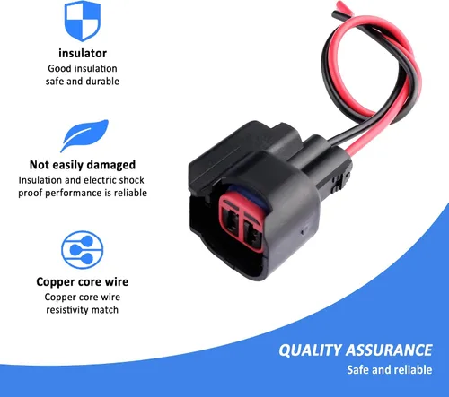 Miniatura 4 de 2 conectores de inyectores de combustible EV6, conector indispensable para reemplazo de inyector de combustible, conector de inyector de combustible