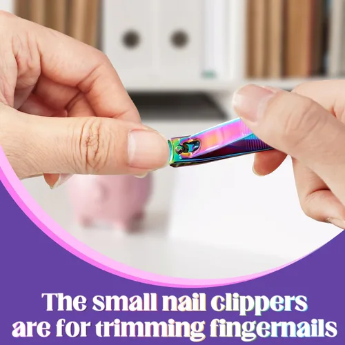 Miniatura 4 de Rocutus Tijeras de uñas portátiles para adultos, pedicura, cortaúñas para el hogar, tijeras pequeñas para manicura de pies, herramientas de manicura