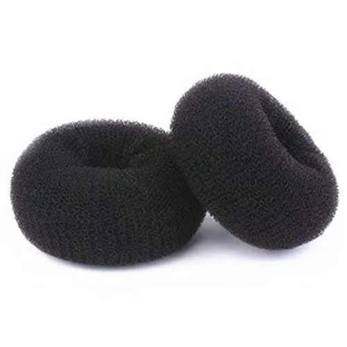 Kitjans 2 piezas para hacer moños de dona de pelo grande, moldeador de moño de pelo grueso y largo (3.5 pulgadas/negro)