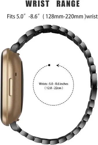 Miniatura 2 de BabyValley banda de metal compatible con Samsung Galaxy Watch 3 41/45MM pulsera de acero inoxidable pulsera joya correa de repuesto de cristal Negro