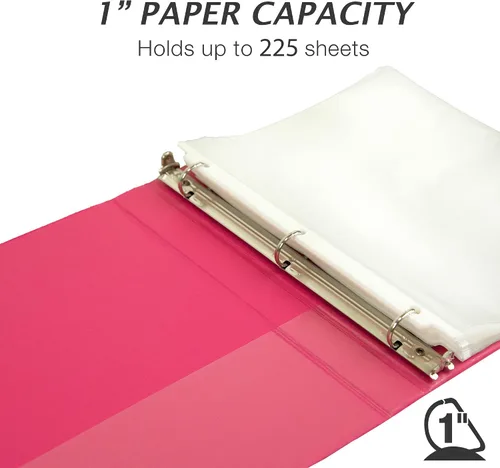 Miniatura 235 de Samsill - Carpeta duradera de 5 pulgadas, fabricada en los Estados Unidos, con anillos en D, transparente y personalizable, color blanco