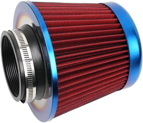 Miniatura 9 de Filtro de admisión de aire frío, alto rendimiento, filtro lavable, filtro de aire de reemplazo con abrazadera, diámetro de brida 76 mm/3 pulgadas