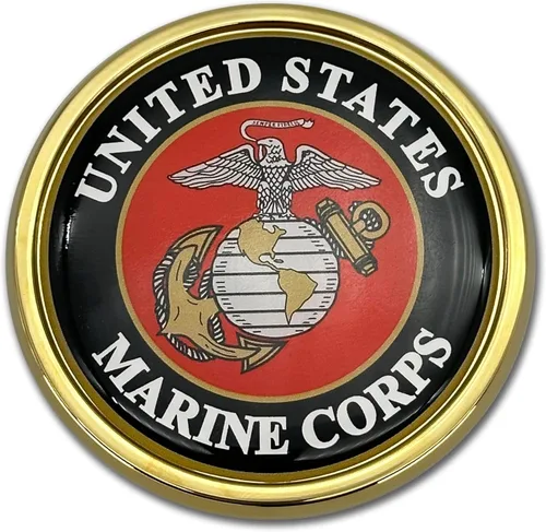 Miniatura 13 de Emblema para auto cromado, Marine Seal Cresta de oro grande (3.5")