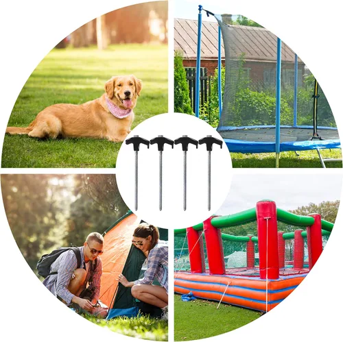 Miniatura 5 de ABCCANOPY Estacas perforables para cobertizos de jardín, adaptador adicional, amarres, color negro