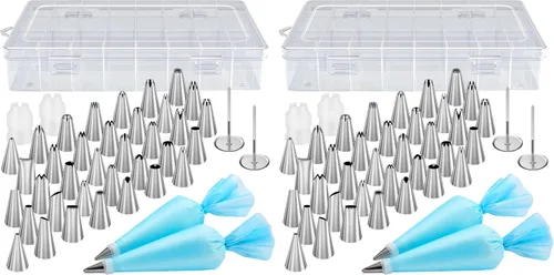 Miniatura 9 de Kootek Juego de 42 bolsas de pastelería y puntas, kits de suministros de decoración de pasteles para hornear con 36 puntas de glaseado numeradas, 2