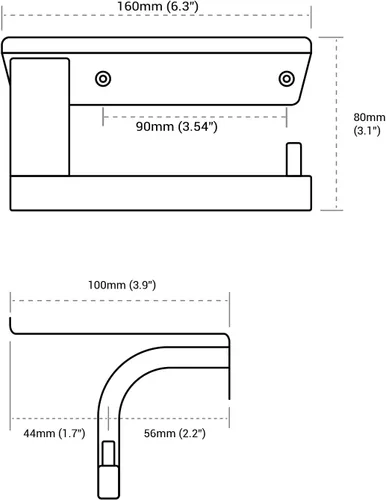 Miniatura 7 de TRUSTMI Soporte de papel higiénico con estante para teléfono, SUS 304 de acero inoxidable montado en la pared, dispensador de rollo de papel
