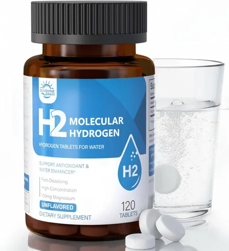 Miniatura 10 de Tabletas de hidrógeno molecular (H2) con magnesio – Tableta de agua de hidrógeno de 12 PPM para agua potable, rica en antioxidantes, apoya la salud