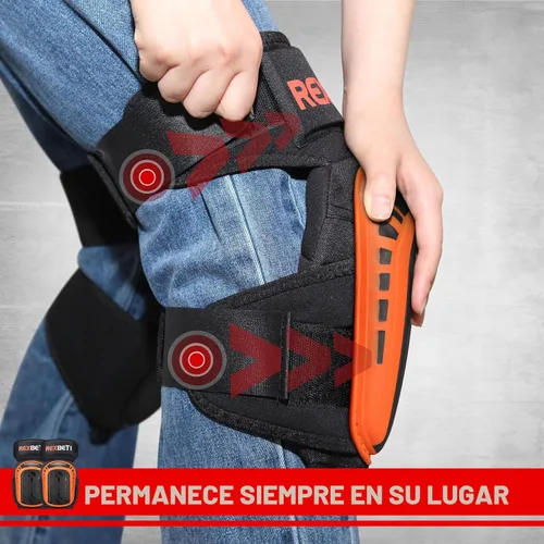 Miniatura 4 de REXBETI Rodilleras para el trabajo, rodilleras de construcción para hombres, rodilleras de gel de espuma resistentes y cómodas, antideslizantes