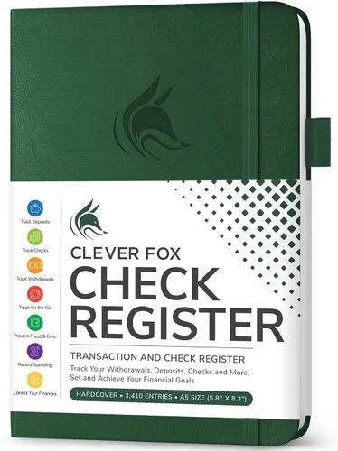 Miniatura 26 de Clever Fox Libro de registro de cheques – Registro de transacciones de lujo, libro de contabilidad contable, registro de cheques y libro de registro