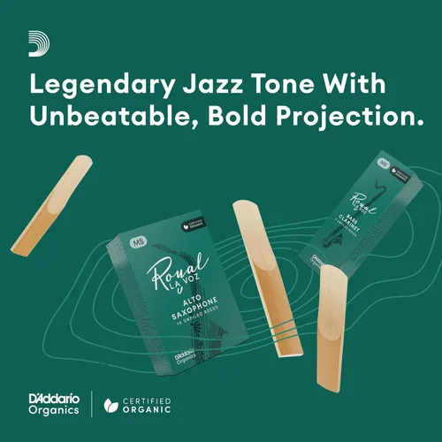Miniatura 4 de D'Addario Royal Cañas de saxofón tenor orgánico La Voz, tamaño mediano de fuerza, paquete de 10