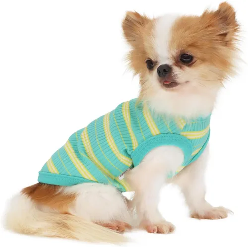 Miniatura 16 de LOPHIPETS Camiseta Chaleco 100% Algodón Acanalado para Perros Pequeños Teacup Chihuahua Yorkie Ropa de Cachorro Camiseta sin Mangas-Rosa/XS