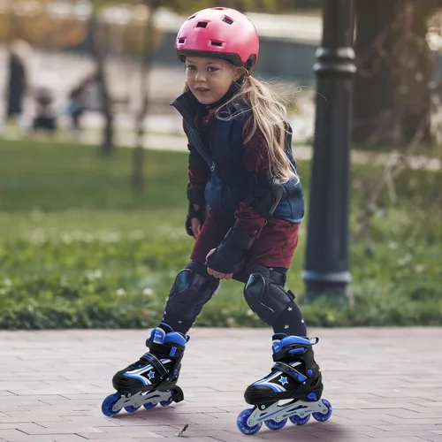 Miniatura 7 de Patines en línea para niños y niñas de 6 a 12 años, patines ajustables para principiantes con ruedas iluminadas para niños, jóvenes y adolescentes