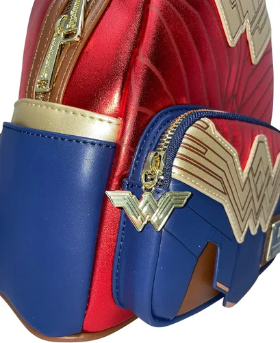 Miniatura 5 de Loungefly Wonder Woman DC Comics Cosplay - Bolso de hombro con doble correa para mujer, Rojo
