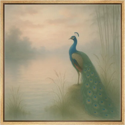 Miniatura 48 de SIGNWIN Lienzo enmarcado para pared, diseño retro de cielo azul y nube, paisaje, naturaleza, ilustraciones de área silvestre, bellas artes, casa