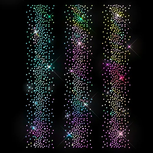 Miniatura 9 de 9 Hojas de Transferencias de Diamantes de Imitación Termoadhesivos, Calcomanías de Transferencia Hotfix de Cristal con Purpurina, Apliques