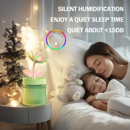 Miniatura 5 de Mini Humidificador Lindo 320mL de Niebla Fría con 2 Modos de Niebla, para Hogar/Guardería/Oficina, Mini Humidificador Portátil de Aire, mini Verde
