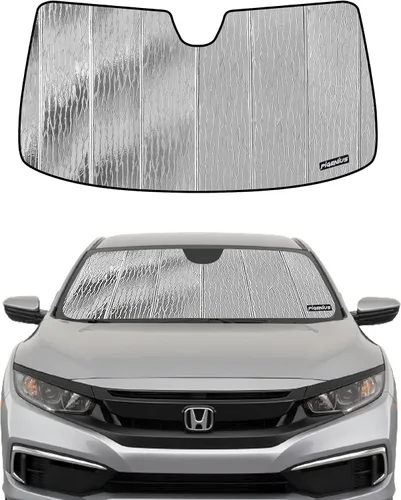 Miniatura 16 de Pigenius Parasol de parabrisas para Honda Civic Coupe 2006-2011, reversible plateado/negro