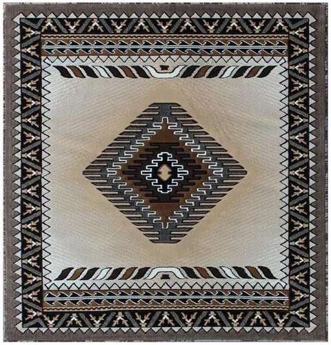 Miniatura 42 de Kingdom South West - Alfombra ovalada de nativos americanos, diseño bereber beige, D143 (3 pies x 4 pies 7 pulgadas, ovalada)