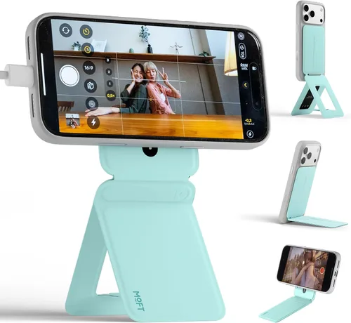 Miniatura 26 de MOFT MOVAS - Billetera con trípode para teléfono, 3 en 1, soporte magnético compatible con NFC, soporte para tarjetas ajustable de cuero vegano