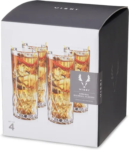 Miniatura 9 de Vasos Highball Viski Admiral, Vasos de Cristal para Beber, Cristalería Elegante para Whisky, Vodka, Cócteles, Perfectos para Bares en Casa, Fiestas