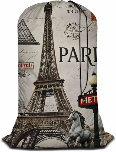 Miniatura 17 de Swono Grunge - Bolsa grande de ropa sucia para ropa sucia para cesta de lavandería, diseño de rayas patrióticas, estrellas envejecidas, lavable a