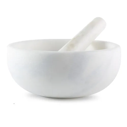 Miniatura 12 de Koville Juego de mortero y mortero de granito, 6.3 pulgadas - 2 tazas de molinillo de piedra sin pulir para guacamole, salsa, trituradora