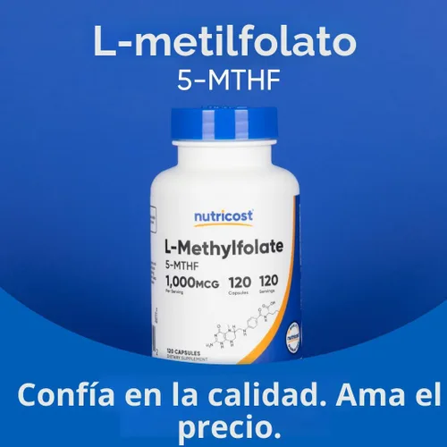 Miniatura 5 de Nutricost Methylfolato 1000 mcg, 120 cápsulas vegetarianas - Sin gluten, sin OMG