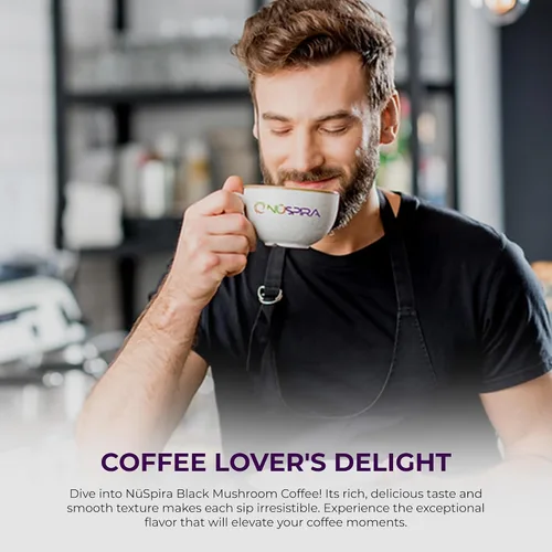 Miniatura 4 de NüSpira - Café de hongos negros - 6 hongos adaptógenos para claridad cerebral, salud intestinal y apoyo inmunológico - Alternativa baja en cafeína