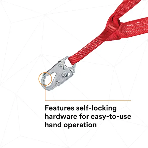 Miniatura 9 de 3M Protecta PRO 1340161 - Cordón de absorción de impactos 100% elástico, gancho a presión en el centro, ganchos de acero para barras de refuerzo