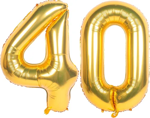 Miniatura 122 de Globos de helio de 40 pulgadas con dígitos dorados para fiesta de cumpleaños., Número 0, 40 pulgadas, número 0 oro 7